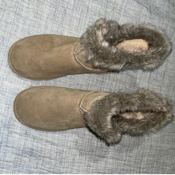 Bearpaw Boots Women's 11 Tan Suede Faux Fur Winter Cozy Comfort Cold Weather EUC - Picture 7 of 9